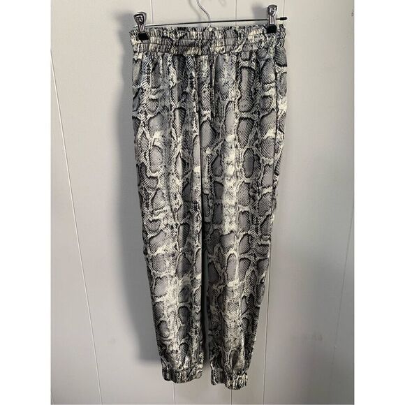 Bishop & Young Gray & Tan Snake Python Animal Print Jogger Pants XS - Picture 2 of 4